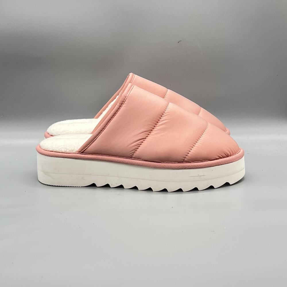 Anthropologie Maeve Slippers Womens 9 10 Pink Faux Fur Lined Platform House